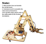 Caraele Robot Arm Kit,raspberry Pi Snam1500 4 Dof Wood Robotic Mechanical Arm Sg90 Servo For Arduino Diy Robot Arm