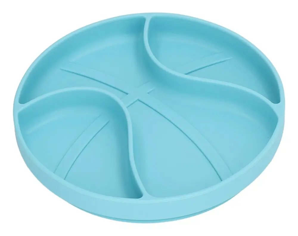 Babysugplattor Delad tallrik Design BPA-fri diskmaskinsäker silikonsugplatta för spädbarn Småbarn Blå