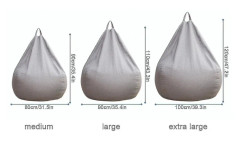 Extra stor Bean Bag Stolsöverdrag för inomhuslounge Bekvämt mjukt bomulls- och linnetyg för vuxna och barn(100 * 120cm,Gray)