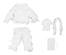 5 i 1 snökamouflagedräkt Dubbla sömmar Ventilera Vit Camo Jaktdräkt för fågelskådning Halloween Deep Hiding
