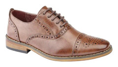 Goor Childrens Boys Capped Lace Oxford Brogue Shoes 12 UK Child Mid Brown 12 UK Child