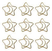 100 förpackningar med enkla söta gem i form av en stjärna i metall, guld och bokmärke