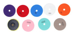 4-tums diamantpoleringsdynorset med 8 st polerkuddar och 1 st Sticky Disk - Betongpolerad kit