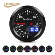 Bilmätare Boost Meter 2'' 52mm Dual Display 2Bar Turbo Boost Mätare 7 färger LED med stegmotor