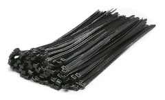 Fleranvändbara kraftiga lysande gula kabelband, 200 mm x 4,8 mm premium