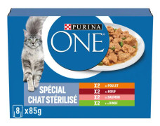 PURINA ONE Sterilized Cat - Multivarieties - 85g - Freshness-påsar för vuxna katter