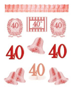 Amscan 40-årsjubileumsdekorationsset En storlek Rosa/Röd