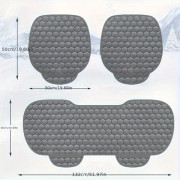 3 st Ny höst och vinter Argyle varm bilkudde Kort plysch förtjockad läderkant gratis paket Tredelad set bil universal sittdyna 3pcs coffee