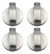 Gasspisknoppar, 4 stycken, metall, 6 mm, silverfärgade, justeringsknoppar för gasspis eller ugn Bdliv