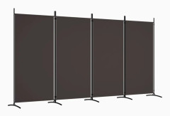 Rumsavdelare 4 paneler brun 346x180 cm tyg
