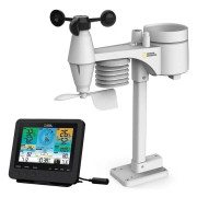 National Geographic radioväderstation med utomhussensor WLAN Farbwettercenter med 7-i-1 Profi-sensor för vind,...