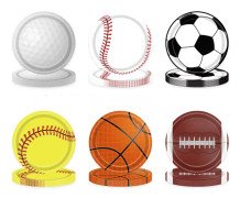 Baskettallrikar och servetter Festtillbehör Basketservis set Basket Fest Papperstallrikar Basket Födelsedagsfest Dekorationer Sport Fest 10pcs ball