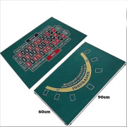 Dubbelsidig pokerspelsmatta Craps Bord & Blackjack Casino Filt Roll-up Casino Roulette Bordsmatta För Festbar Brädspel