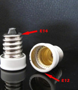 2 st E14 till E12 Adapter Konverterare Lamphållare Sockel För E14 LED Lampa