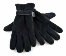 FLOSO herr Thinsulate termiska fleecehandskar med handflategrepp (3M Black Black M/L