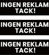 3-pack Ingen Reklam Tack Klistermärke Dekal Svart 3,5x10,5cm svart