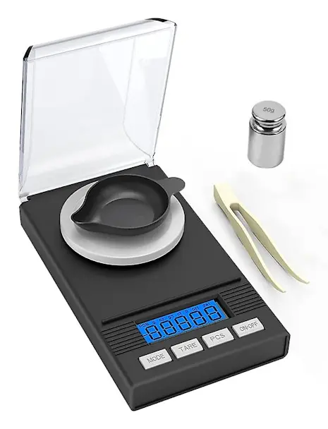 Precisionsskala 0,001G x 50G, Vikt Milligram Skala, Kök Digital Skala, Fick Skala, Tare Funktion