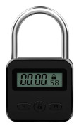Metall Timer Lås LCD Tid 99 Timmar Max Tidtagning USB Timer Hänglås, Svart