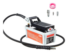 Lufthydraulisk pump, 10 000 PSI, 1/2 gal reservoar, NPT 3/8" oljeutlopp, fotmanövrerad för bilkarosserimaskiner.
