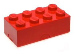 Lego Brick Lunch Box 6cm x 20cm x 10cm Röd