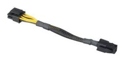 Akasa - Strömkabel - 8-stifts EPS12V (hane) till 4 pin ATX12V (hona) - 15 cm - nätsvart