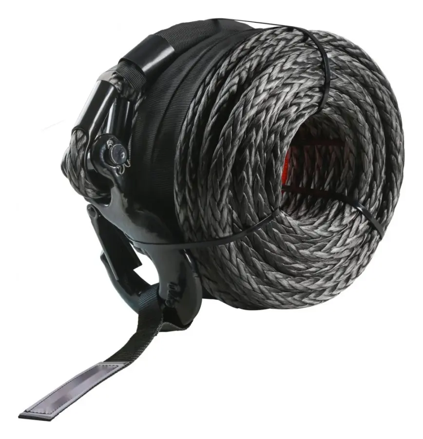 Syntetiskt vinschrep 1/2 tum x 92 fot, 32 000 lbs. Inkl. skyddshylsa, smidd krok och dragrem, universell passform för SUV/truck.