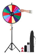 24” färgprishjul Stativ Golvstativ 14 platser Dry Ease Fortune Spinner Spel med spinnande hjul
