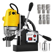 MD40 magnetisk borrmaskin med 6 st 1" HSS skärbits, 1100W, 40mm, industrikvalitet, ringformade borrkronor.