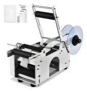 Halvautomatisk rund etiketteringsmaskin, 20-50 st/min, elektrisk applicator för flaskor, passar diameter 0,78-4,72 tum.