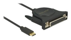 Delock - USB-/parallellkabel - 24 pin USB-C (hane) till DB-25 (hona) - 1.8 m - tumskruvar - svart