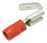 LAPP 63102010 Flatstifthylsa med gren Anslutningsbredd: 6.3 mm Anslutningstjocklek: 0.8 mm 180 ° Delisolerad Röd 50 st