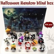 Adventskalender 2023 Ny Halloween Horror Night Nedräkningskalender Blind Box Julkalender 24-delad Presentdocka Blind Box