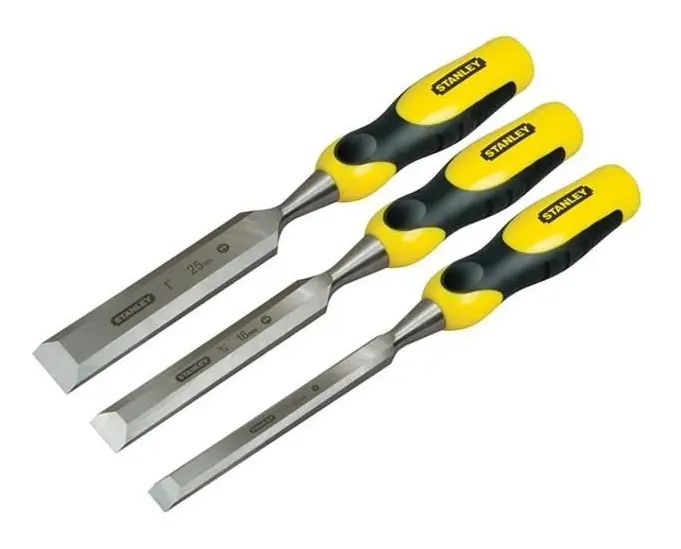 Stanley 2-16-883, Stämjärnuppsättning, Mejslad kant, Stål, Svart, Gul, Ergonomisk, 12, 18, 25 mm