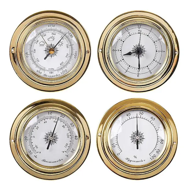Analog väderstation - Barometer, Termometer, Hygrometer 4st