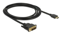 Delock - Adapterkabel - enkel länk - DVI-D hane till HDMI hane - 2 m - trippelskärmad - svart - tumskruvar