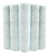 Set med 5 spiralformade vattenfilterpatroner Anti Sediment 9 3/4 tum 3/4 - 20 Mikron Kompatibel med 10 tum filter Tillverkad i Frankrike - Shlm