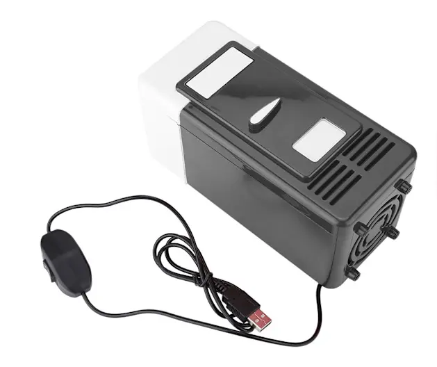 PC USB Minikylskåp Kylskåp Dryck Burk Kylvärmar Svart