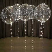 Varmvita LED-ballonger med batterier Partyballonger 20 tum Klara ballonger Transparenta ballonger för helium eller luft Bröllopsballonger