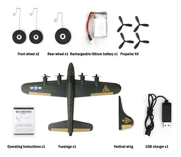 FX817 B17 Fjärrkontrollflygplan Fjärrkontrollplan Fastvingat 2.4GHz Glidflygplan EPP Skum RTF RC Plan Flygplan Leksaker för Barn