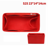 Väska Organizer Filtduk Insats 25 30 35 Makeup Handväska Coffe StyleC M Röd StyleB S