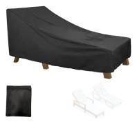 210D Oxford Utomhus Solstolskydd, Vattentätt Trädgårds Solstolskydd, Uteplats Solstolskydd med Rep (Storlek: 208*76*41/79cm, Färg: Svart)