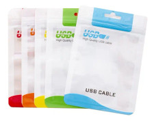 100 PCS Data Cable Packaging Bag Plastic Sealing Bag, Size:10.5x15cm(Red)
