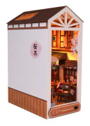 DIY Assembled LED 3D House Model Bookends Kid Toys Glowing Birthday Gift, Color: TC17 Alley After Rain