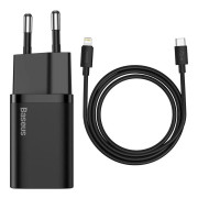 Baseus Super Si väggladdare + USB-C-Lightning kabel, 20W, 2.3A