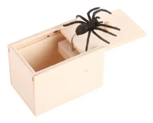 Spider Wooden Box April Fool Day Gift Scare Toys Magic Complications Props, Style: Tidy Spider
