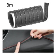 8m Car Center Console Interior Modification Leather Gap Strip (Black Blue)