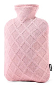 Varmvattenflaska med lock - Varmvattenpåse, 2,0L PVC BPA-fri och luktfri för smärtlindring och lindring av värk, rosa