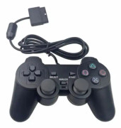 Svart kabelansluten spelkontroll för PS2