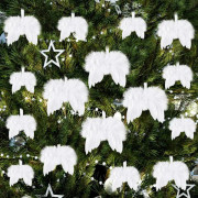 16 st vita fjäder juldekorationer ängel vita fjäder Wi