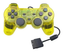 Trådbunden spelkontroll för PS2, dubbel vibration, genomskinlig handkontroll, spelkontroll, joypad för Playstation 2 PS2 spelkontroller tillbehör